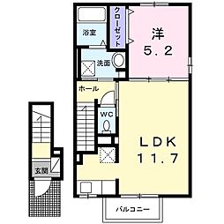 ヴィラエテルノ 1LDKの間取図画像