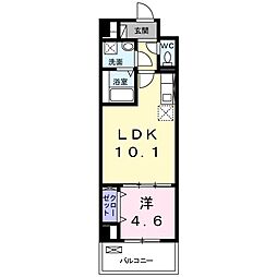 桂川サン・ライフ 1階1LDKの間取り