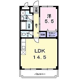 ローレル・マンション 1LDKの間取図画像