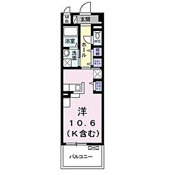 サンルミエール 3階ワンルームの間取り