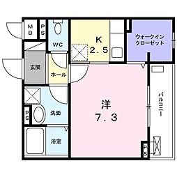 LAFORESTASOLE 1Kの間取図画像