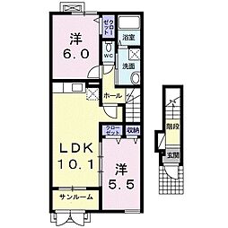 ぽこあぽこＡ 2階2LDKの間取り