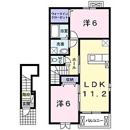 アンシャンテ 2LDKの間取図画像