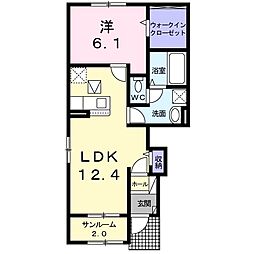 エイトドア 1LDKの間取図画像