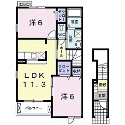 ブライトンコート 2LDKの間取図画像