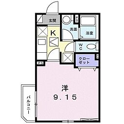 サンリット東希望が丘 1Kの間取図画像