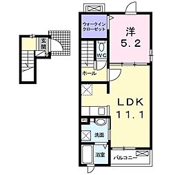 レーヴ・フルリール3 1LDKの間取図画像
