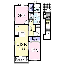 Ｓｕｎｒｉｓｅ　Ｙ 2階2LDKの間取り