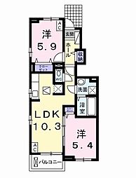 ウインドヒル 2LDKの間取図画像