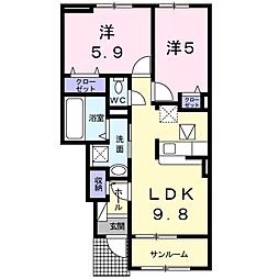 エレガンテプレッソ5 2LDKの間取図画像