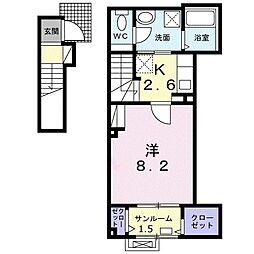 ラ・メゾンSH 1Kの間取図画像
