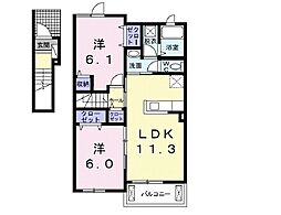 センボウヨウ 2LDKの間取図画像