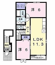 カーサフェリス 2LDKの間取図画像