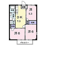 マリンシティーSHIODAA 3DKの間取図画像