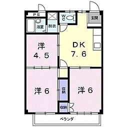 シティハイツ天の森 3DKの間取図画像