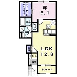 クローバーヒルズR4 1LDKの間取図画像