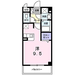 ジュネスO.C.U ワンルームの間取図画像