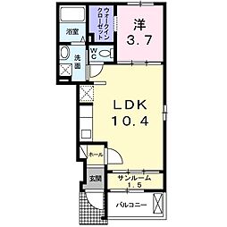リーゼB 1LDKの間取図画像