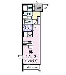 ウエストメゾン ワンルームの間取図画像