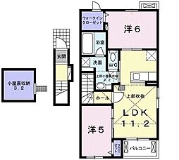 メロウガーデン 2LDKの間取図画像