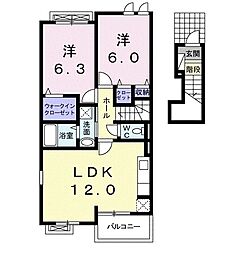 リバーマージ 2LDKの間取図画像