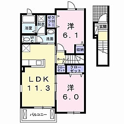 カッツェ&ラッテ1 2LDKの間取図画像
