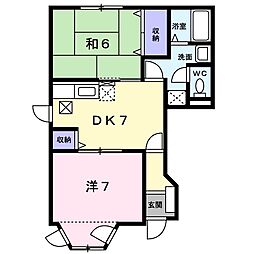 コーポムロバ参番館 2DKの間取図画像