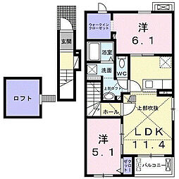 エタニティー1 2LDKの間取図画像