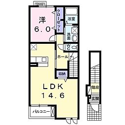 イルディーヴォ3 1LDKの間取図画像