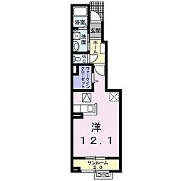 ポラリス ワンルームの間取図画像