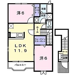 シャルマンフィーレC 2LDKの間取図画像