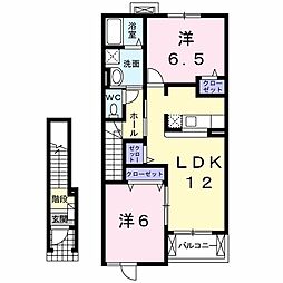 グランフィオーレA 2LDKの間取図画像