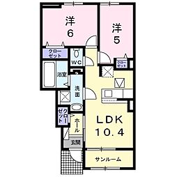 ディライト 2LDKの間取図画像