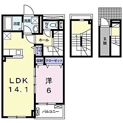ダウンタウンヒルズ 1LDKの間取図画像