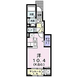 ラフィーネE2 ワンルームの間取図画像