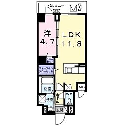 ローヤルマンション 1LDKの間取図画像