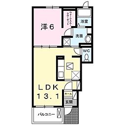 ベルローズ 1LDKの間取図画像