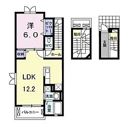 グランデージ城ノ内B 1LDKの間取図画像