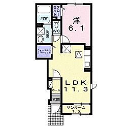 フェリーチェ 1LDKの間取図画像