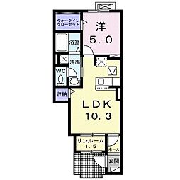 グローブ4 1LDKの間取図画像