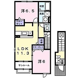 アルドーレ 2LDKの間取図画像