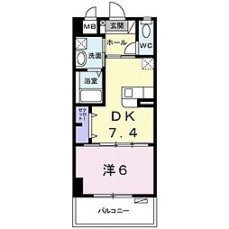 エテルノアロッジオ 1DKの間取図画像