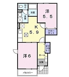 エミールB 2Kの間取図画像