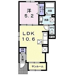 ル・シエル 1LDKの間取図画像