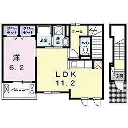 アカンサス 1LDKの間取図画像