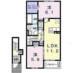 マルティーサーナ西軽井沢A 2LDKの間取図画像