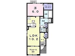 パーチェ1 1LDKの間取図画像