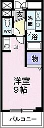 アンソレイエ ワンルームの間取図画像