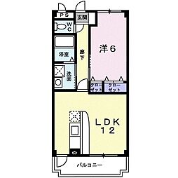ハイツいらは 1LDKの間取図画像