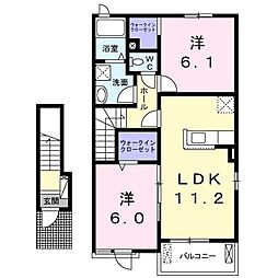 エトワール2 2LDKの間取図画像